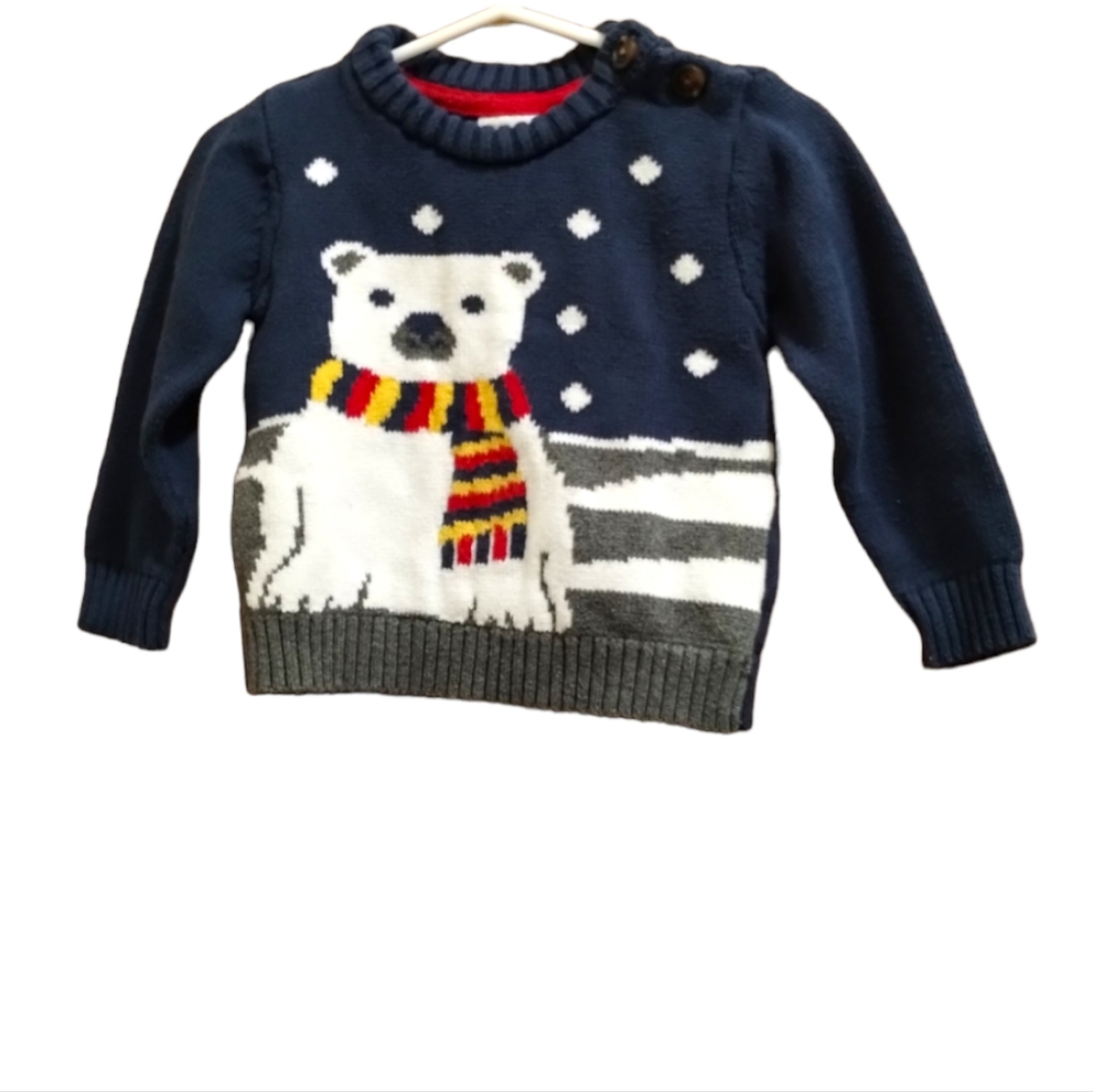 Wonder Nation Polar Bear Baby Boy Winter Pull Over Sweater 12M